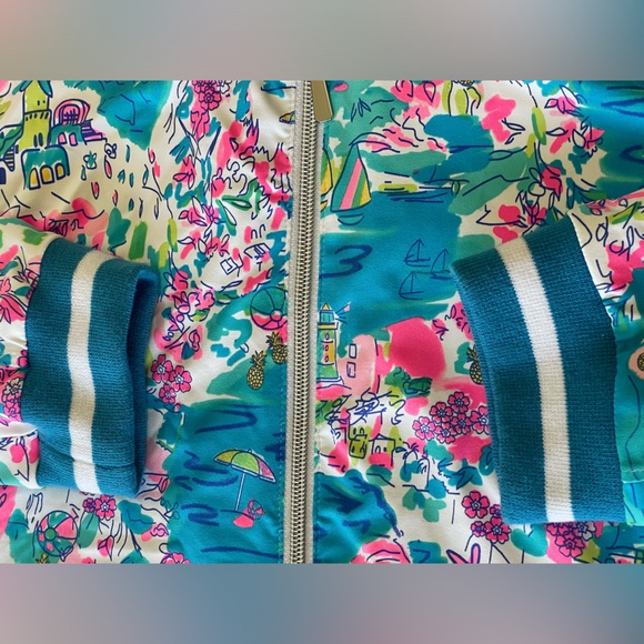 Lulu-B Floral Zippered Jacket, Size L - Picture 5 of 5